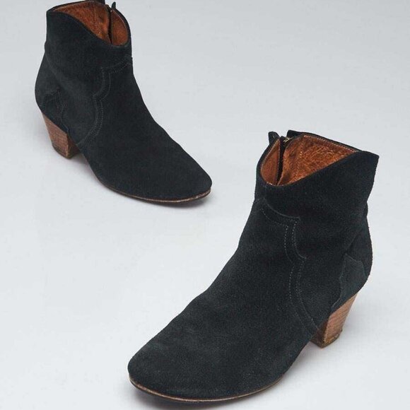 Isabel Marant Black Suede Dicker Ankle Boots Size 5.5/36 - Picture 2 of 5
